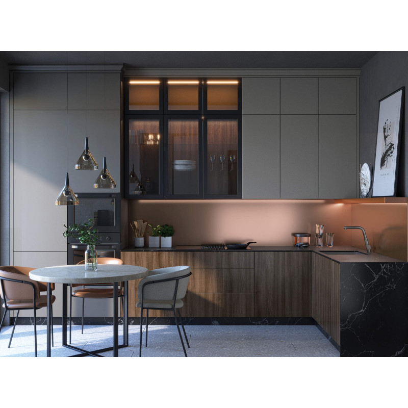 Kuchenna bateria 253mm Titanium z wyciąganą obrotową wylewką i ruchomym aeratorem