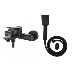 Elegancki zestaw wannowy Neri czarny + punktowy Stella - styl i funkcjonalność