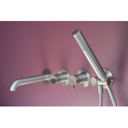 Deante Silia bateria wannowa podtynkowa stal szczotkowana