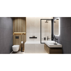 Fabrika parawan nawannowy 73x145 cm 1-częściowy lewy / prawy, czarny mat