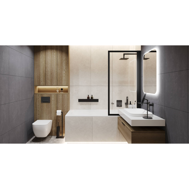 Fabrika parawan nawannowy 73x145 cm 1-częściowy lewy / prawy, czarny mat