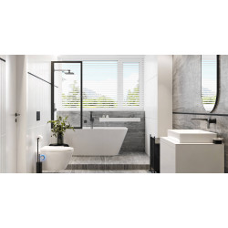 Fabrika parawan nawannowy 73x145 cm 1-częściowy lewy / prawy, czarny mat