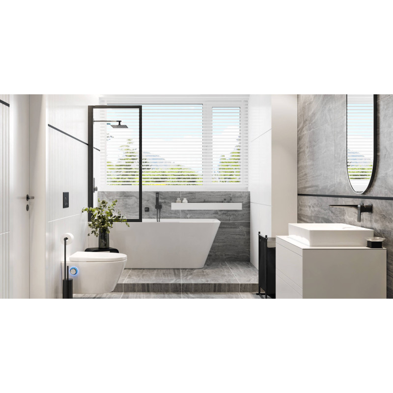 Fabrika parawan nawannowy 73x145 cm 1-częściowy lewy / prawy, czarny mat