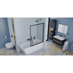 Liner parawan nawannowy 110x140 cm rozsuwany 2-częściowy lewy / prawy, czarny mat