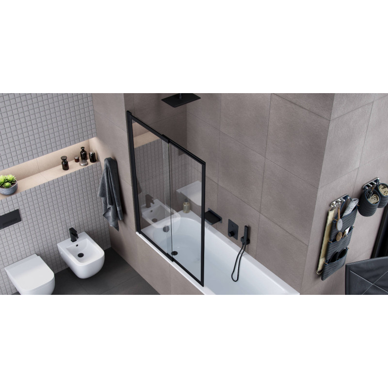 Liner parawan nawannowy 110x140 cm rozsuwany 2-częściowy lewy / prawy, czarny mat