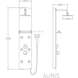 Elegancka Kolumna Prysznicowa AURIS z Praktyczną Półką - model PKA 31OB