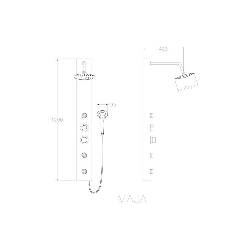 Luksusowa kolumna prysznicowa MAJA PGQ P30M – Nowoczesność i styl w Twojej łazience!
