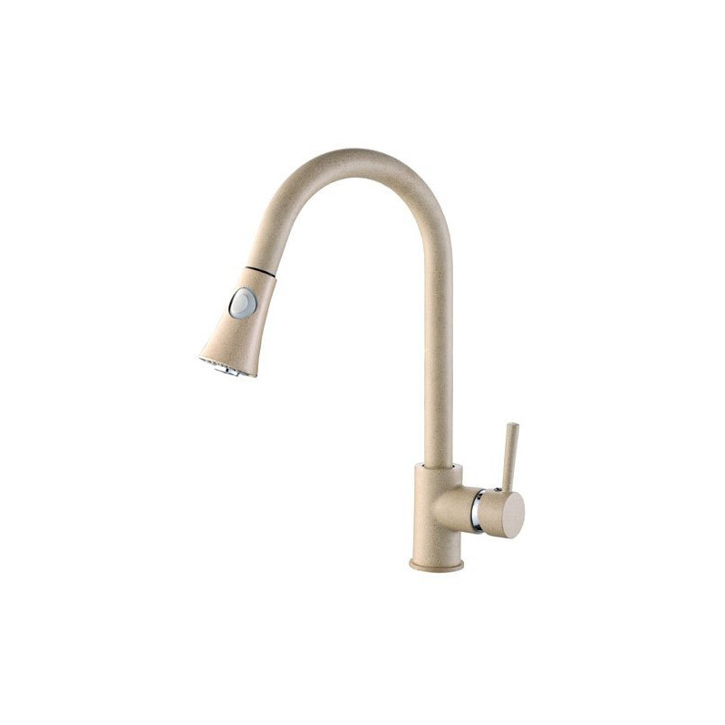 Luksusowa bateria kuchenna DARU Beżowy Granit z wyciąganą wylewką – praktyczność i elegancja