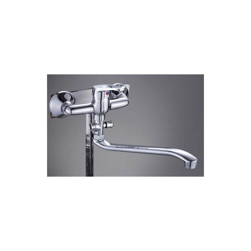 Elegancka Bateria Ścienna Grace Chrom z Ruchomą Wylewką i Jednouchwytowym Mieszaczem