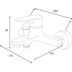 Kuchinox Pana bateria wannowa ścienna chrom