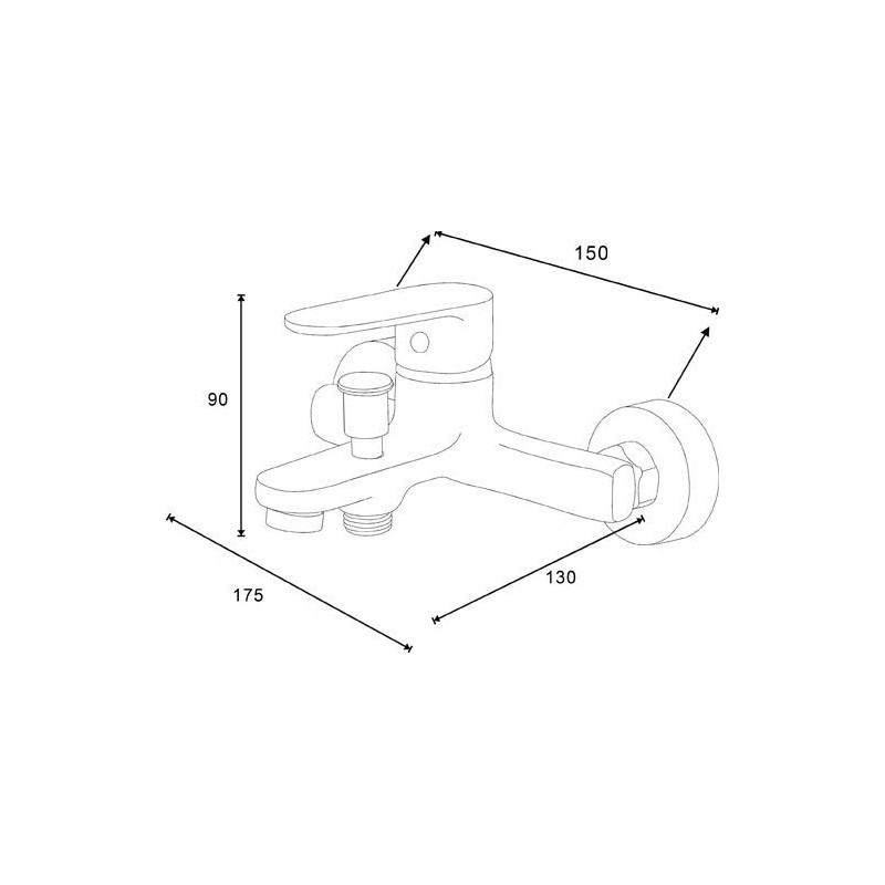 Kuchinox Pana bateria wannowa ścienna chrom