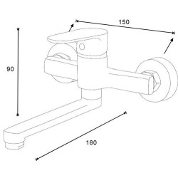 Kuchinox Pana bateria umywalkowa ścienna chrom