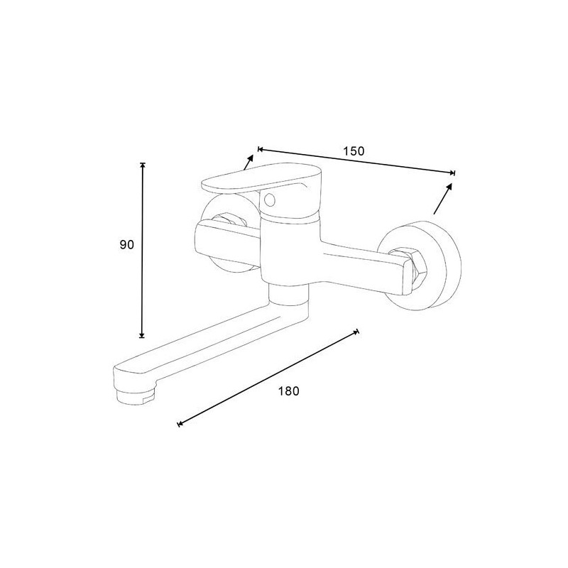 Kuchinox Pana bateria umywalkowa ścienna chrom