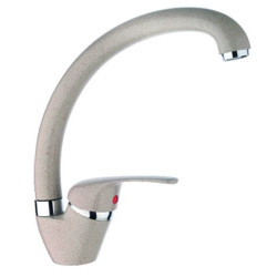 Elegancka Bateria Beżowa INGA - Ruchoma Wylewka 35mm, Idealna do Nowoczesnych Kuchni