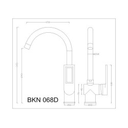 KASJA Elegance BKN 768D - Czarny Granit, Jednouchwytowa Bateria Kuchenne z Ruchomą Wylewką