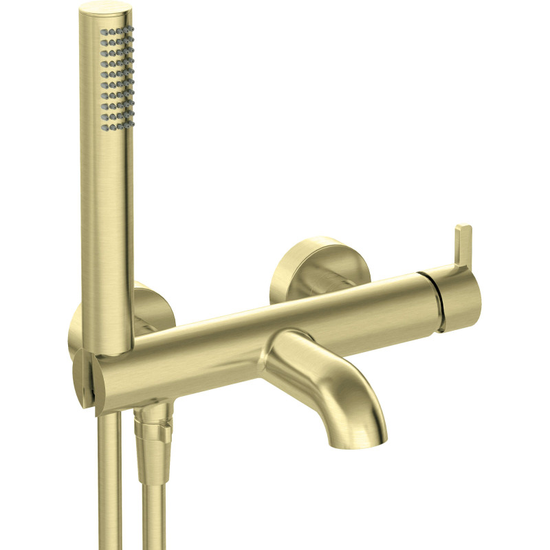 Złoty Komfort - Elegancka Bateria Wannowa z Zestawem Prysznicowym