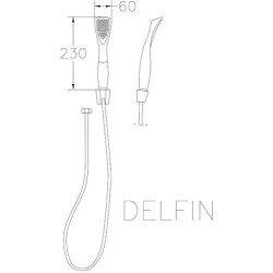 Nowoczesny zestaw natryskowy Delfin Chrome z systemem antykamień, montaż ścienny