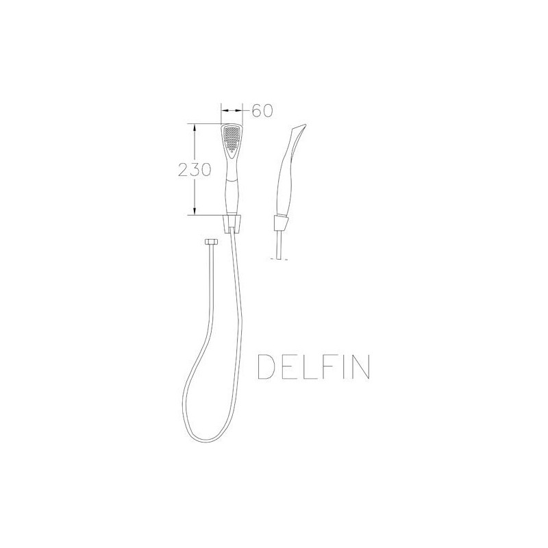 Nowoczesny zestaw natryskowy Delfin Chrome z systemem antykamień, montaż ścienny
