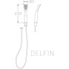 Nowoczesny zestaw natryskowy Delfin Chrome z systemem antykamień, montaż ścienny
