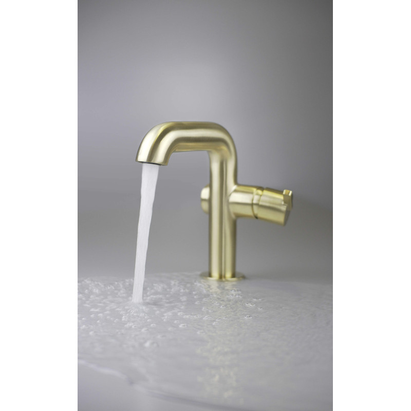 Deante Silia bateria umywalkowa złoty szczotkowany