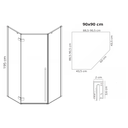 Ekskluzywna Czarna Kabina Prysznicowa DIAMOND 80x80 - Styl i Wyrafinowanie!