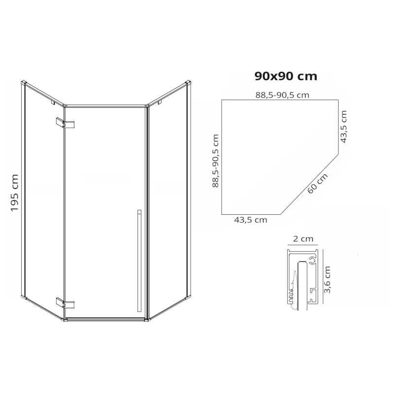 Ekskluzywna Czarna Kabina Prysznicowa DIAMOND 80x80 - Styl i Wyrafinowanie!