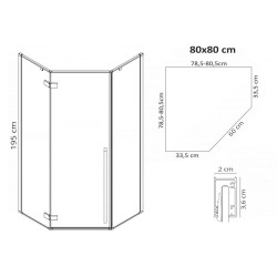 Ekskluzywna Czarna Kabina Prysznicowa DIAMOND 80x80 - Styl i Wyrafinowanie!