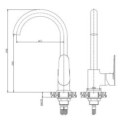 Stylowa bateria kuchenna Esla do zlewozmywaka BZ-94-001 - Nowoczesny design!