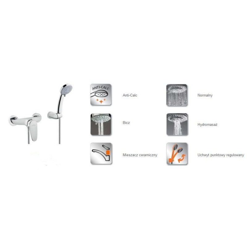 Stylowa Bateria Prysznicowa Kastos BN-16-001 dla Nowoczesnej Łazienki