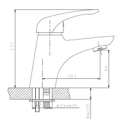 Błysk i Elegancja: Simi BU-17-001 - Designerska Bateria Umywalkowa