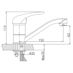 Elegancka bateria kuchenna Simi BU-17-K01 - styl i funkcjonalność w Twojej kuchni