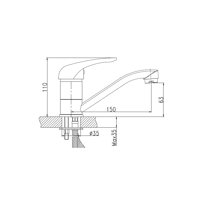 Elegancka bateria kuchenna Simi BU-17-K01 - styl i funkcjonalność w Twojej kuchni