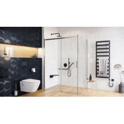 Seduro siedzisko prysznicowe składane z powłoką antybakteryjną, czarny