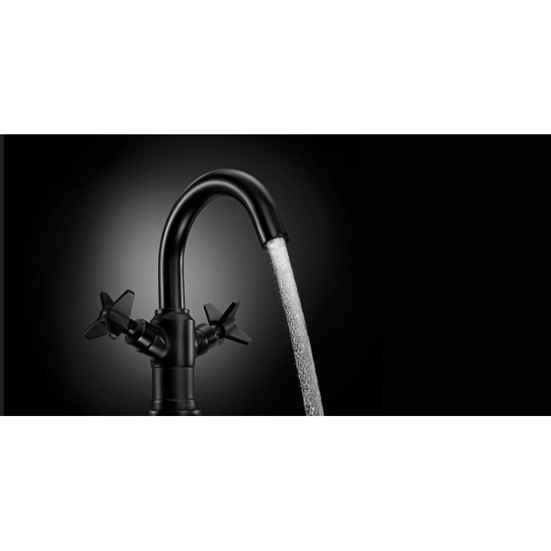 Czarna Bateria Umywalkowa Nero z Obrotową Wylewką - Elegancja i Komfort w Twojej Łazience