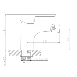 Nowoczesna bateria bidetowa Simi BB-17-001 - styl i funkcjonalność w łazience