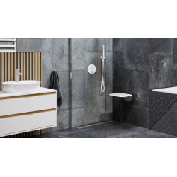 Seduro siedzisko prysznicowe składane z powłoką antybakteryjną, biały