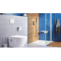 Seduro siedzisko prysznicowe składane z powłoką antybakteryjną, biały