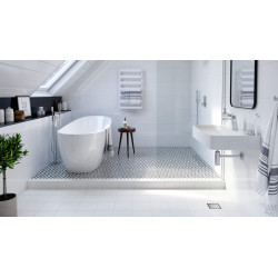 Torvi odpływ punktowy 13x13 cm 2w1 pokrywa stal nierdzewna, chrom