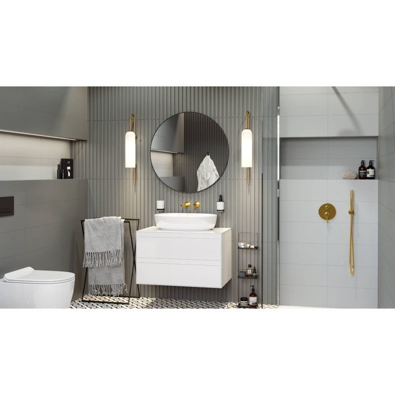 Virro lustro łazienkowe 60 cm okrągłe, czarny mat