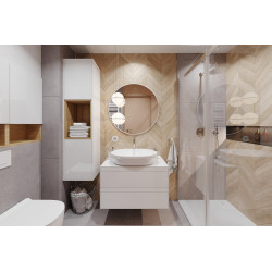 Virro lustro łazienkowe 60 cm okrągłe, biały mat