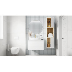 Virro lustro łazienkowe 80 cm okrągłe, biały mat