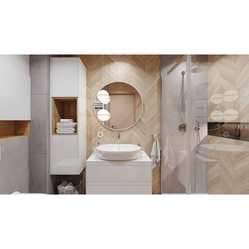 Excellent Virro lustro łazienkowe 80 cm okrągłe  biały mat