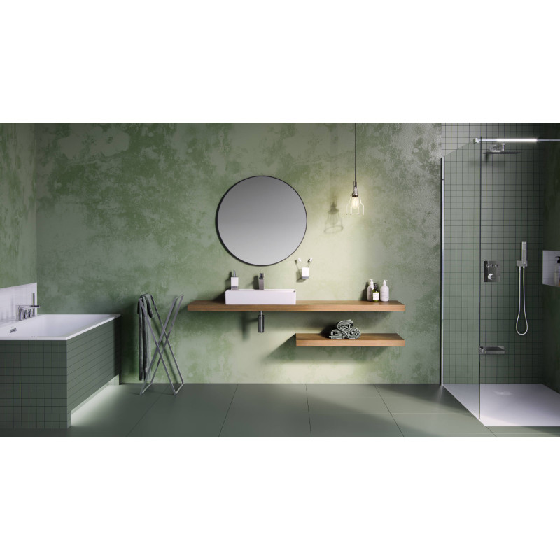 Virro lustro łazienkowe 80 cm okrągłe, czarny mat