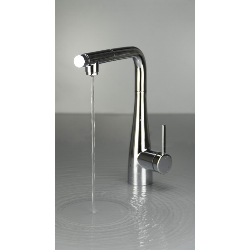 Bateria kuchenna chrom z filtrem do wody i wyciąganą wylewką - elegancja i funkcjonalność