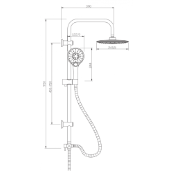 Luksusowy Zestaw Prysznicowy Rotonda z Okrągłą Deszczownią - Model AU-27-001