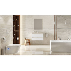 Kuadro lustro łazienkowe 80x60 cm prostokątne, biały mat