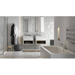 Kuadro lustro łazienkowe 100x50 cm prostokątne, biały mat