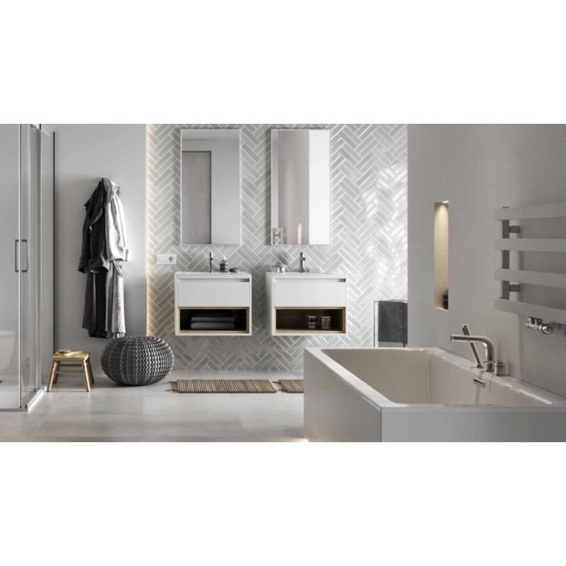 Kuadro lustro łazienkowe 100x50 cm prostokątne, biały mat