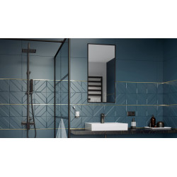 Kuadro lustro łazienkowe 100x50 cm prostokątne, czarny mat