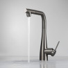Titanium Kitchen Tap z Filtracją i Wyciąganą Wylewką - Elegancja i Funkcjonalność!